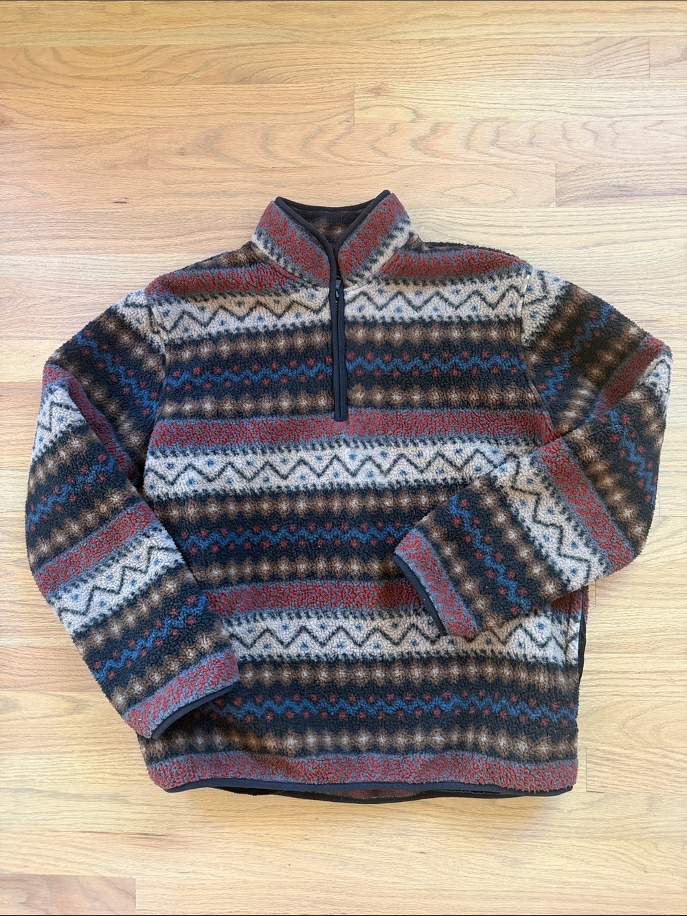 Fair Isle Fleece Quarter-Zip Pullover – Men’s Medium